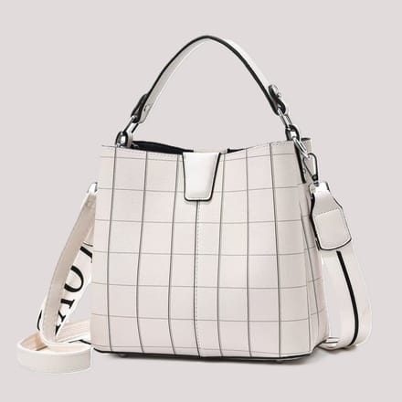 TK-S Schoudertas-Handtas-Crossbody tas, fijn stiksel, ritssluiting, witachtig