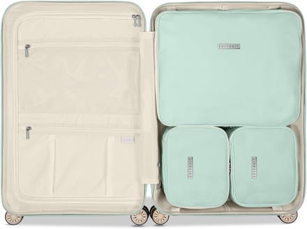 Reis Organizer Set - Koffer Indeler - Kleding Opbergen - Set Van Drie - 66 Cm Koffers - Mint Pastel