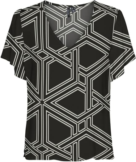 VERO MODA - VMEASY JOY V-NECK SS BLOUSE WVN GA - Dames - T-shirts