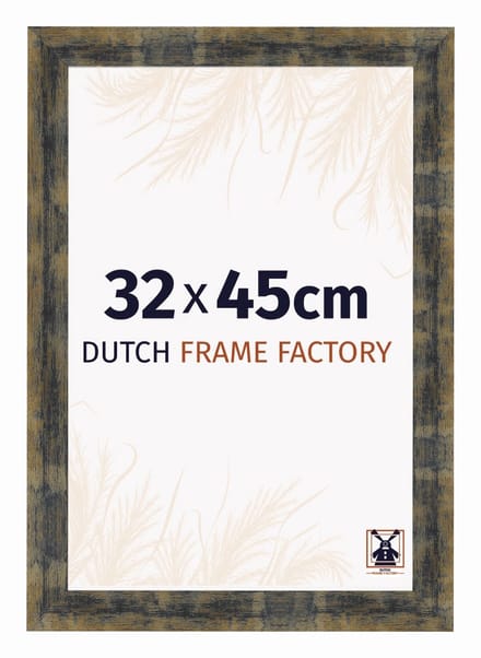 Fotolijst 32x45 cm - MDF - Blauw Goud Gemeleerd - Praag