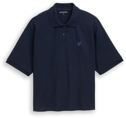 Tom Tailor - Losvallend poloshirt - Maat S - sky captain blue