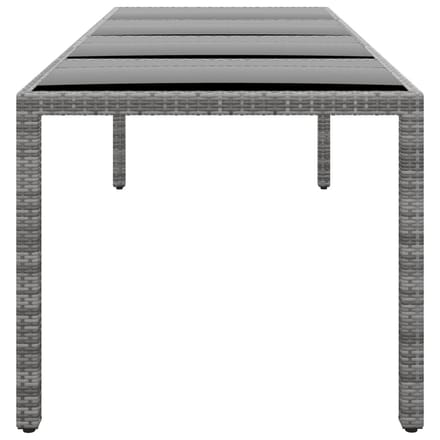 vidaXL - Tuintafel - 250x100x75 - cm - gehard - glas - en - poly - rattan - grijs