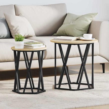 vidaXL - Salontafel - 2 - st - Sonoma - Eik - 50 - x - 50 - x - 50 - cm