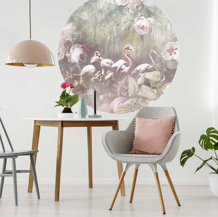 INGK - Floral Utopia Behang - Flamingo Found Light