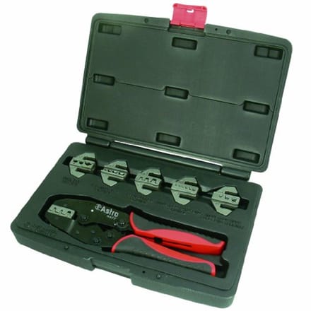 Professionele 7-delige snelle verwisselbare ratel krimpgereedschap set