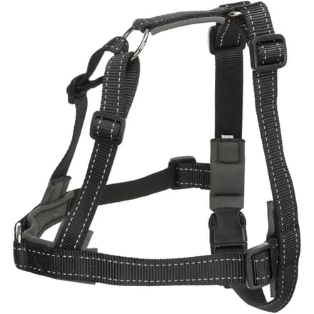 Hondentuig Trixie - Verstelbaar Neopreen Zwart 65-105x2.5cm - Trainingstuig met Reflecterende Elementen