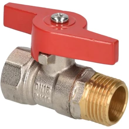 Sanivesk Kogelkraan Met Vlinder Greep Messing Vernikkeld 1/2" Buitendraad X 1/2" Binnendraad