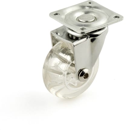 Transparant Zwenkwiel zonder rem 50mm, 40kg