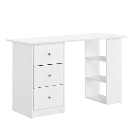 Bureau Lemberg met 3 lades en vakken - 120x49x72 cm - wit