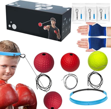Boksbal Hoofdband - Reflex Bal - Training Verbeteren - Meerdere Gewichten - 6 cm Diameter - Zwart