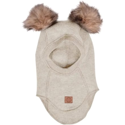 Volledige wollen babymuts met pompon Mikk-Line