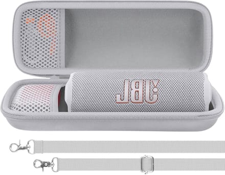 Draagbare harde beschermcase voor JBL Flip 7/Flip 6/Flip 5 Bluetooth speaker, ideaal voor reizen en bescherming (Wit)