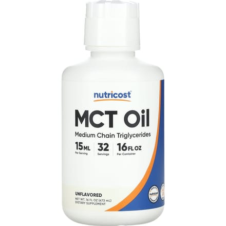 Nutricost, MCT-olie, ongeflavoreerd, 473 ml (473 ml)