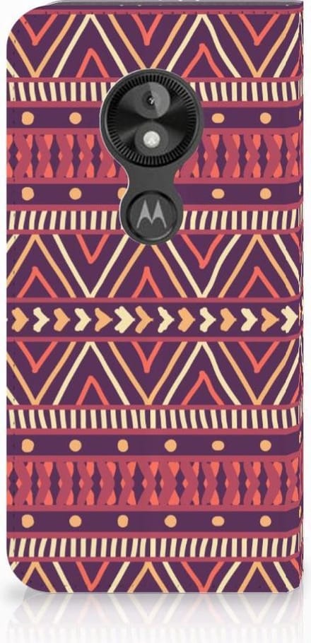 Book Case voor Motorola Moto E5 Play Hoesje met Magneet Aztec Paars