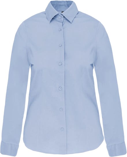 Kariban Dames stretch blouse lange mouwen K530 - light blue - S