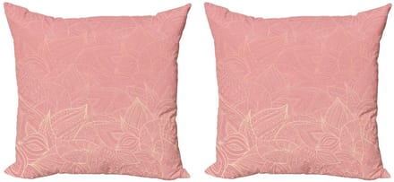 ABAKUHAUS Kussenhoes Set – Wilde Natuur – 40x40 cm – Koraal Perzik
