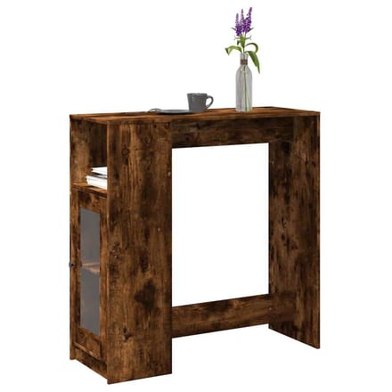 vidaXL - Bartafel - met - rekken - 101x40x103,5 - cm - bewerkt - hout - gerookt - eiken