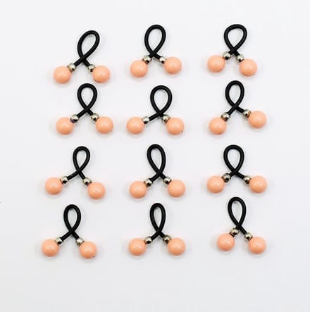 Haar binders met Swarovski Parels coral pink