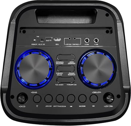 Draagbare Geluidsbox - Feest Speaker - Muziek Afspelen - TWS Koppeling - 2x 6.5 Inch - Zwart