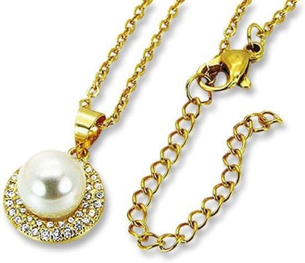 Amanto Ketting Danjel G - 316L Staal PVD - Parel - ∅12mm - 50cm