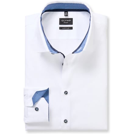 OLYMP No. Six Overhemd, Super Slim, Urban Kent, Marineblauw