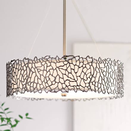 Kichler LED Hanglamp Silver Coral | 4X E27 Max 60W | Dimbaar | Classic Pewter