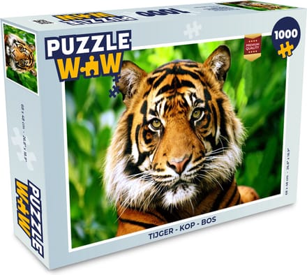 Puzzel Tijger - Kop - Bos - Legpuzzel - Puzzel 1000 stukjes volwassenen
