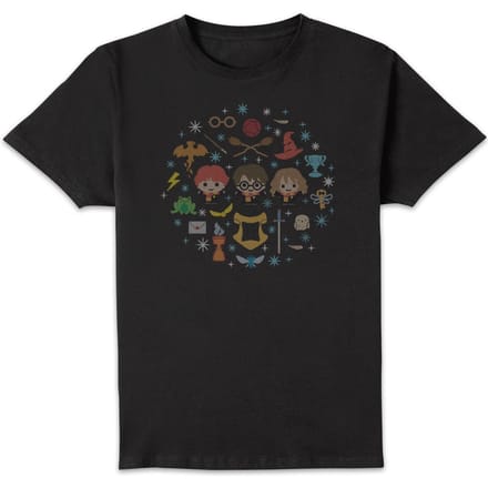 Harry Potter Characters Christmas t-shirt - Zwart - S