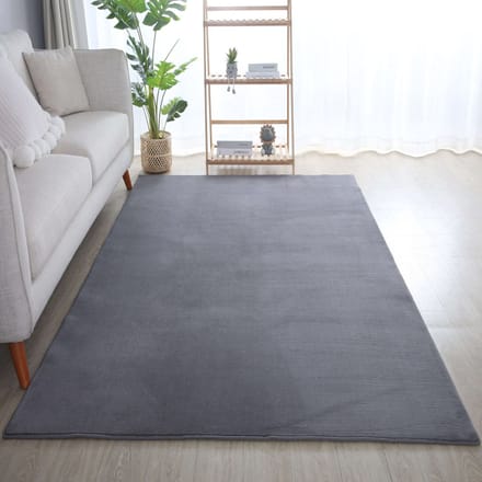 Flycarpets Alberta Laagpolig Fluffy Vloerkleed - Grijs - 80x150 cm