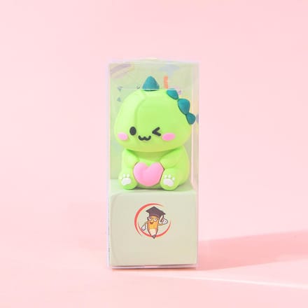 Taille-crayon 3D en plastique et silicone pour écoliers, accessoire de table, canif Kawaii, papeterie, cadeaux vert