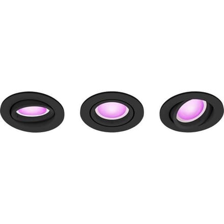 Philips Hue Centura inbouwspot - wit en gekleurd wit - 3-pack - zwart - rond - GU10