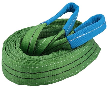 Hijsband 2 ton, groen, 4 meter, dubbel gelaagd, lussen - TRAILERGEAR