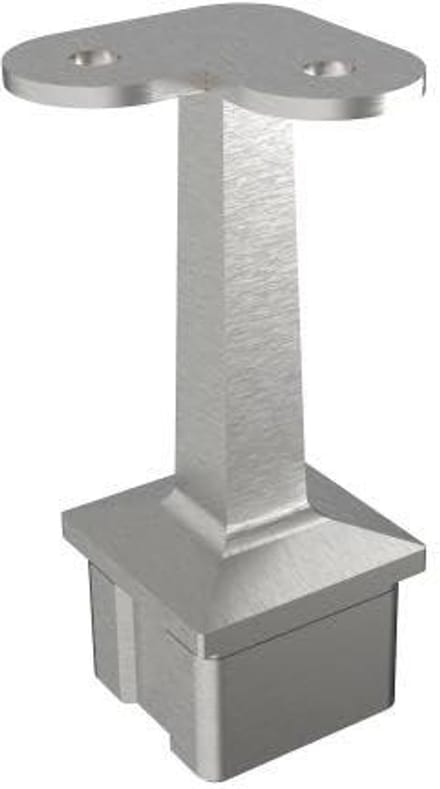 Leuninghouder Palen - Zuilopzetstuk RVS - Trap Constructie - Platte Uitvoering - 40x40 mm - Zilver