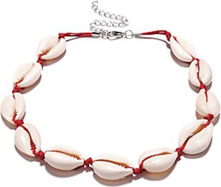 Lajetti VSCO girl schelpen ketting rood - Verstelbare VSCO girls chocker