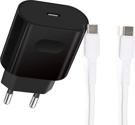 Usb C Adapter 30w + Versterkte usb-C naar usb c Kabel - 1 Meter - GaN - Snel Oplader - UsbC Snellader