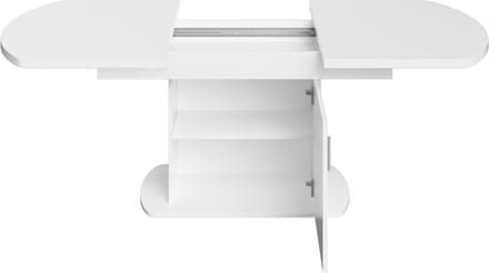 Zilver Wit Spaanplaat Uitschuifbare Eettafel Met Opslag 140-200x80cm Voor Eetkamer Woonkamer