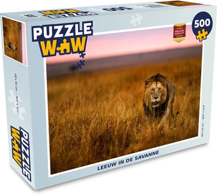 Puzzel Leeuw - Savanne - Gras - Legpuzzel - Puzzel 500 stukjes