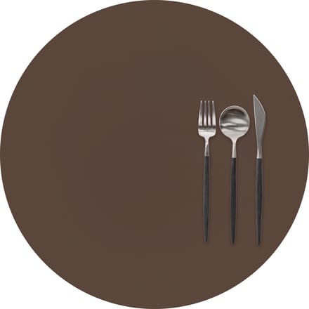 ZICZAC - Placemat TOGO - SET/6 - Rond - Dubbelzijdig - Kunstleer - Dia 38 cm, bruin