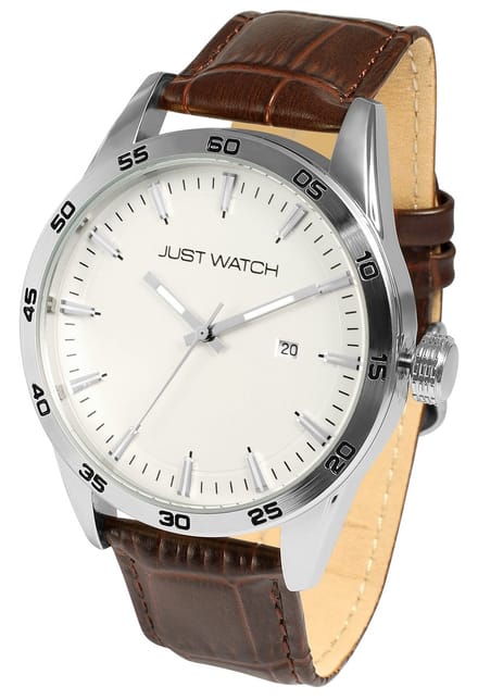 JUST WATCH herenhorloge echt leer datumaanduiding