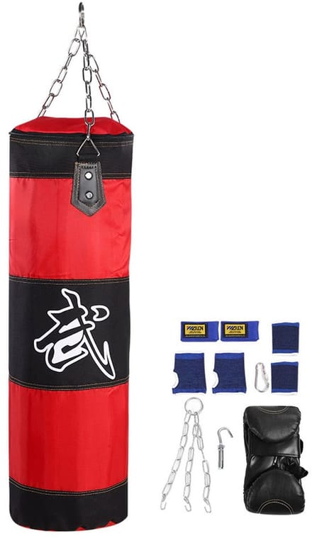 Dailygoods- Bokszak - Zware Canvas Bokszak - Hoogte 1 m - Diameter 46 cm - Robuust en Duurzaam - Ideaal voor Training - Training Bag