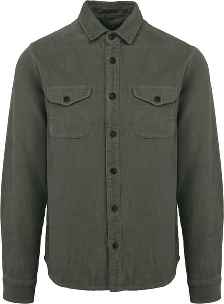 Spasso Ecologisch verwassen herenovershirt in ribfluweel SP519 - Washed Pale Khaki - M