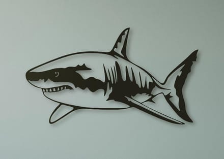 Wanddecoratie dieren | Shark - M (23x40cm)