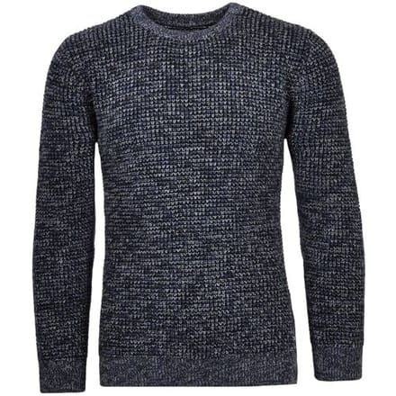Ragman Trui Structure Knit Pullover Roundneck Donker Blauw-Grijs / male