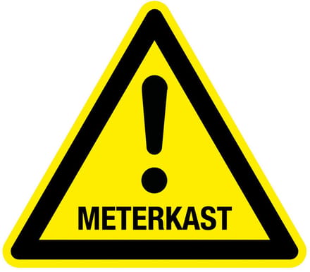 Waarschuwingsbord meterkast - kunststof 200 mm