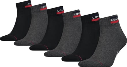 Mid cut sportwear logo 6-pack – Black grey – 39-42
