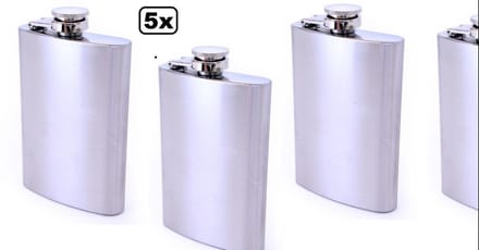 5x Drinkflesje roestvrijstaal 118 ml.