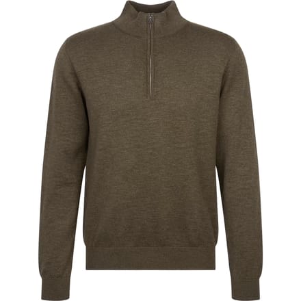 Seidensticker Quarter Zip Strickpullover Heren - Olive - 3XL