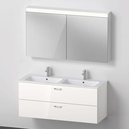 Duravit XBase MöbelSet 130 cm, with mirror cabinet, with double washbasin XB006804545