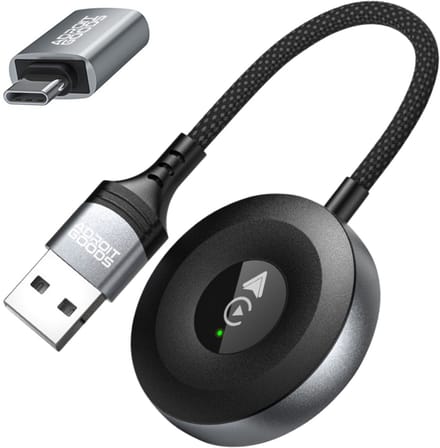 AdroitGoods CarPlay Draadloze Carplay-adapter - Geschikt voor IOS/iPhone en Android - Usb-A/Usb-C