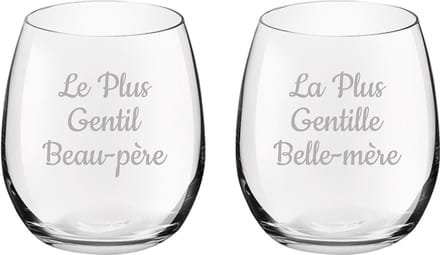 Drinkglas gegraveerd - 39cl - Le Plus Gentil Beau-père & La Plus Gentille Belle-mère